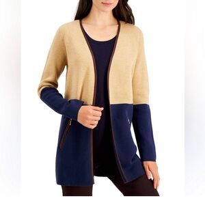 Charter Club Colorblock Open Front Cardigan
